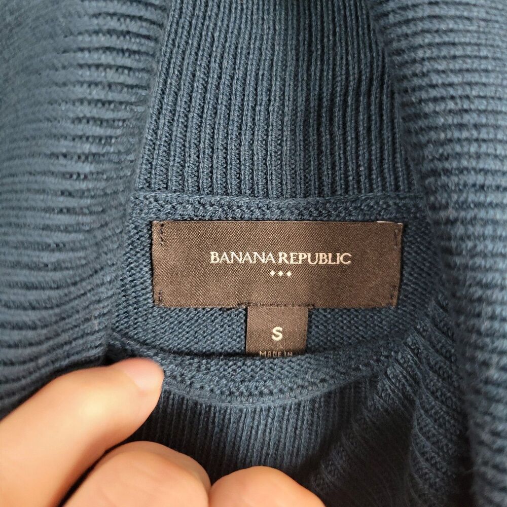 NWT BANANA REPUBLIC 596401 Teal Turtleneck Sweater Dress Stretch SIZE SMALL - Picture 6 of 10